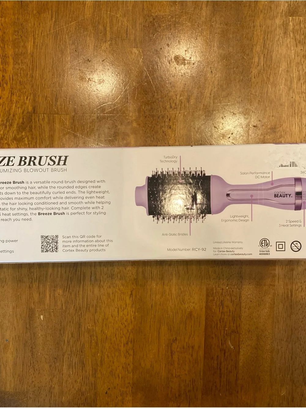 Cortex Beauty Breeze Brush Volumizing Blowout Brush - Lilac